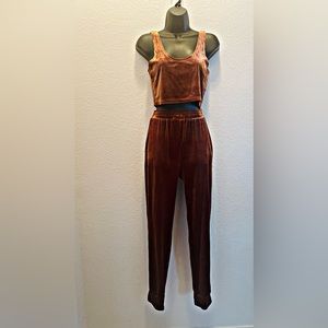 New -Brown Fashion Nova Velour jumpsuit